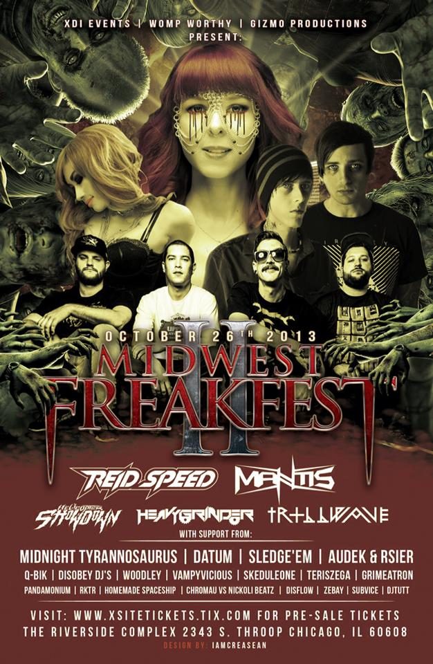 Midwest Freakfest II flyer, The Riverside Complex, Oct 2013